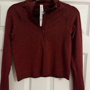 Lululemon Athletica Maroon Half-Zip Sweatshirt